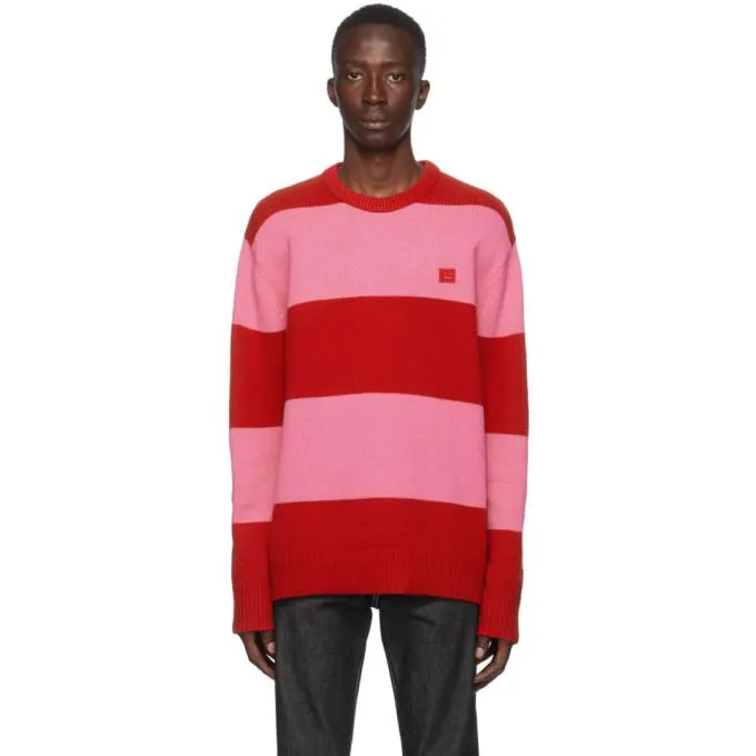 Acne Studios Red and Pink Wool Sweater