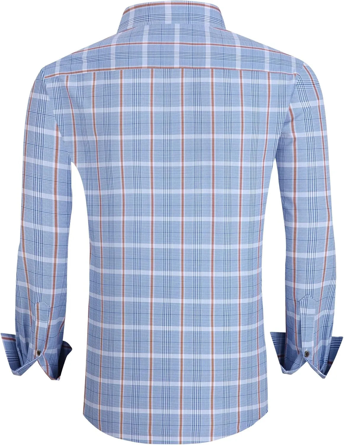 Alex Vando Mens Button Down Shirts Wrinkle Free 4-Way Stretch Print Business Casual Shirt