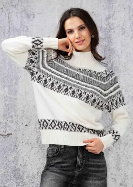 Alison Sheri black n white knit sweater