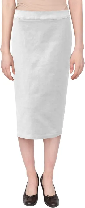 Baby'O Women's Basic Below The Knee Stretch Denim Pencil Skirt