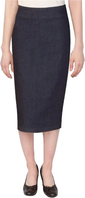 Baby'O Women's Basic Below The Knee Stretch Denim Pencil Skirt