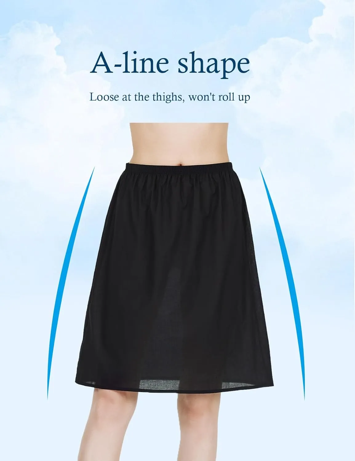 BEAUTELICATE Womens Half Slip 100% Cotton Vintage Underskirt in 3 Lengths