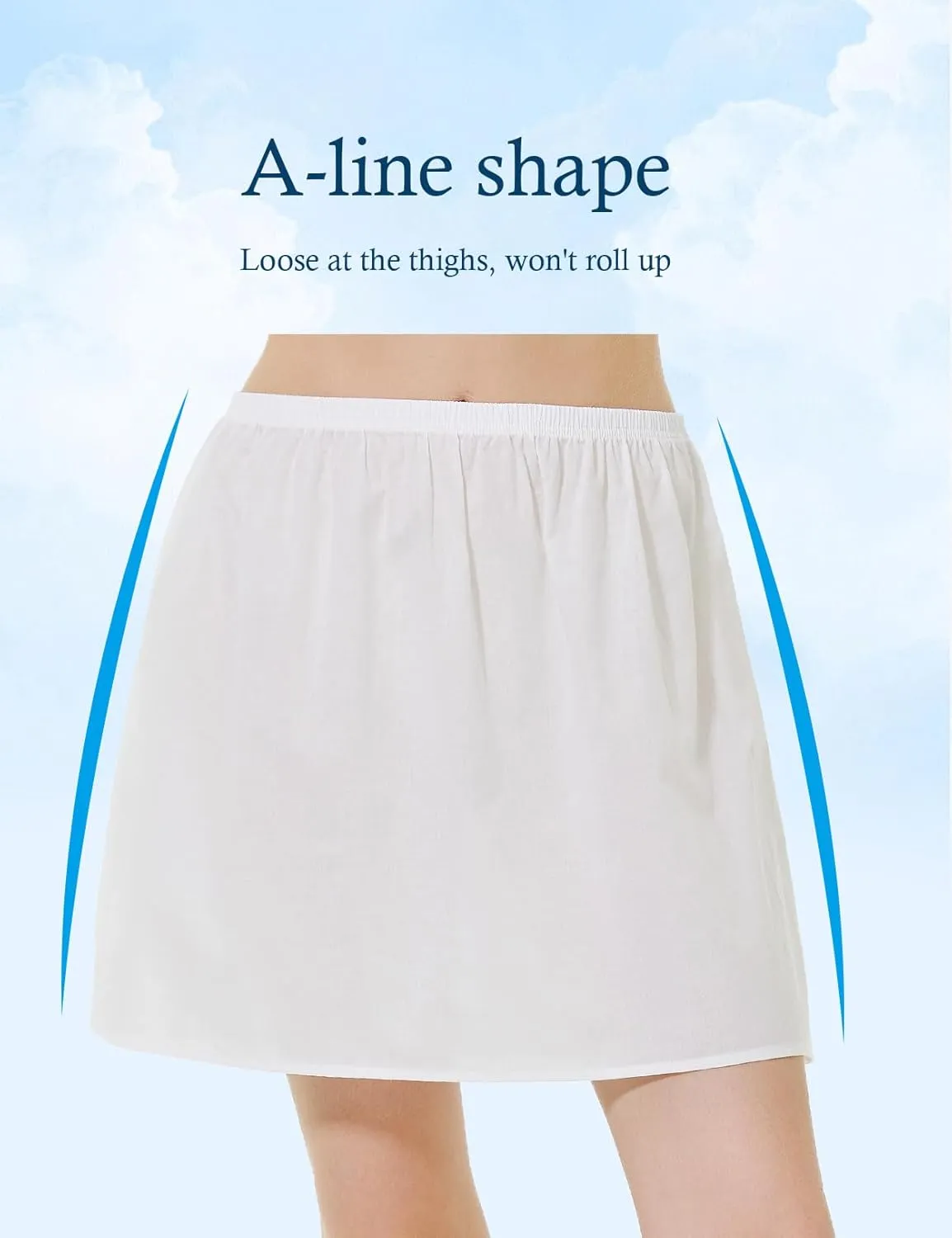 BEAUTELICATE Womens Half Slip 100% Cotton Vintage Underskirt in 3 Lengths