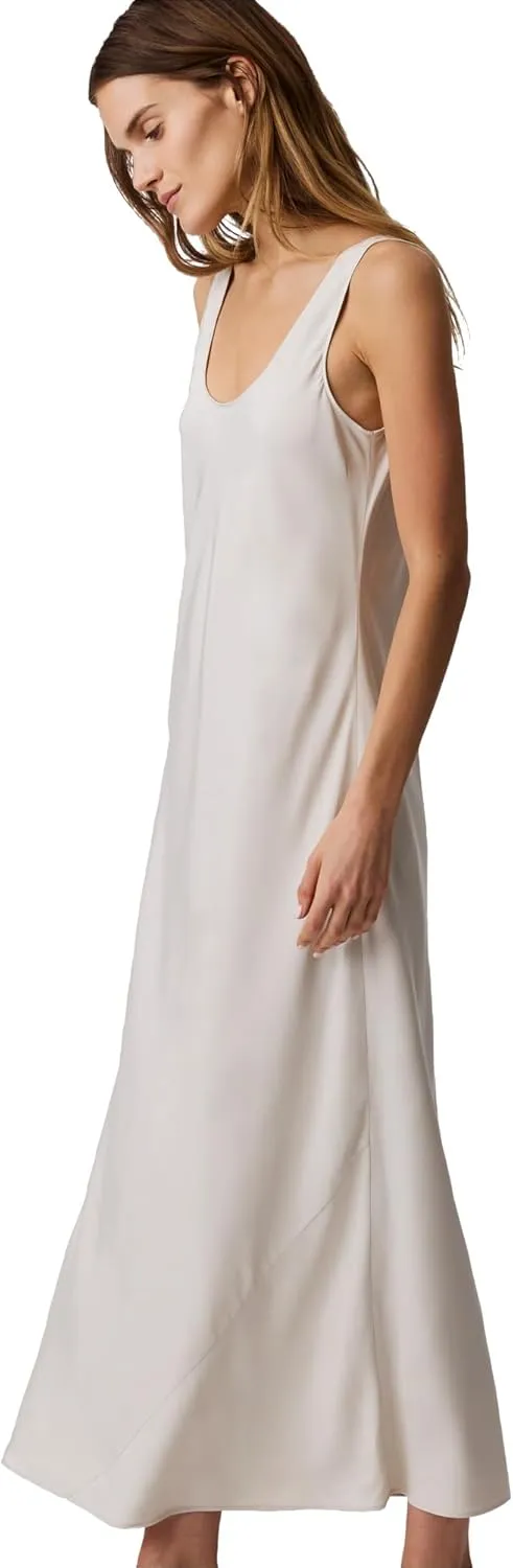Calvin Klein Women's Viscose Twill Midi Slip Dress
