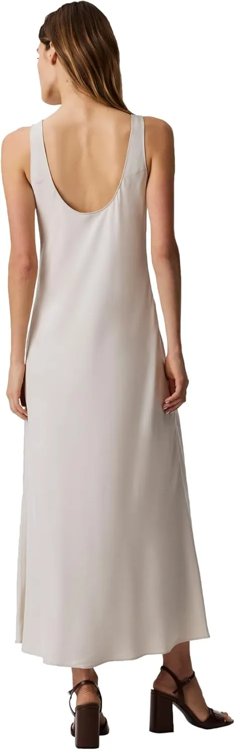 Calvin Klein Women's Viscose Twill Midi Slip Dress