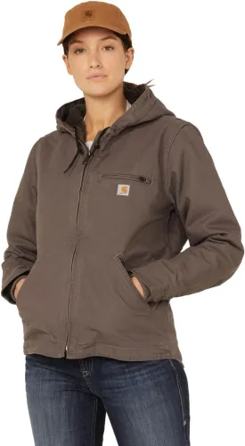 Carhartt Women's Loose Fit Washed Duck Sherpa Lined Jacket