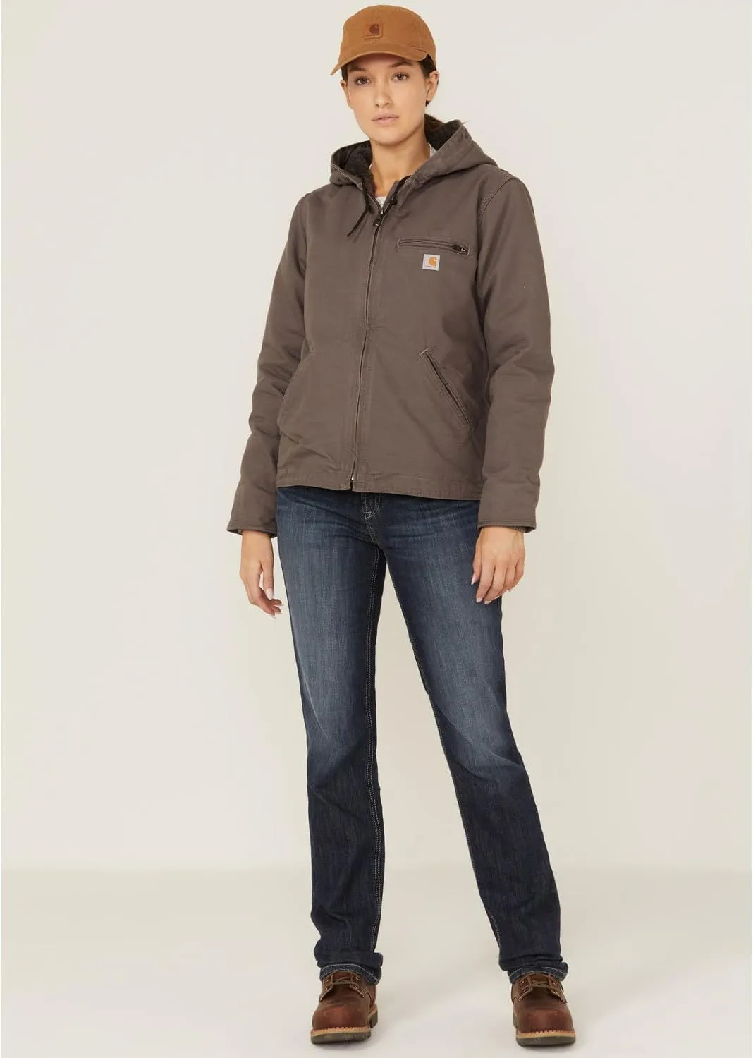 Carhartt Women's Loose Fit Washed Duck Sherpa Lined Jacket