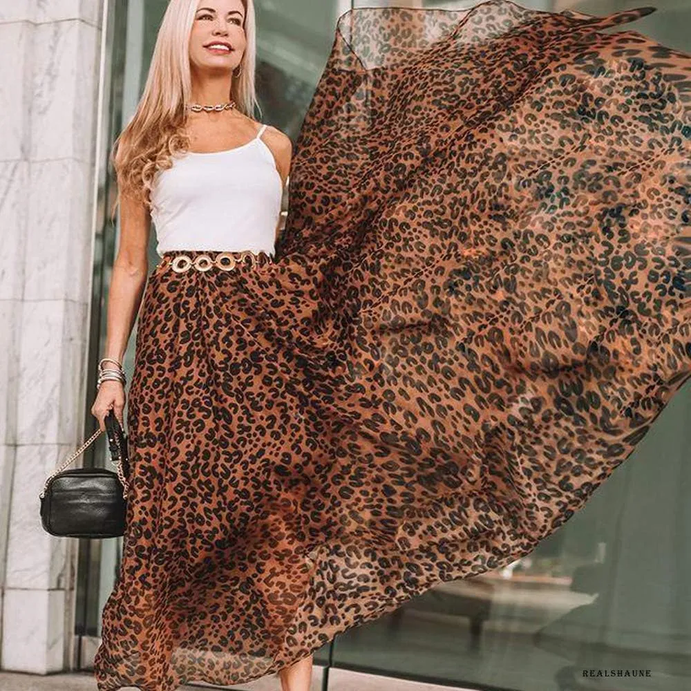 CHICWISH Women's Floral Watercolor Flower Maxi Floral Chiffon Slip Skirt