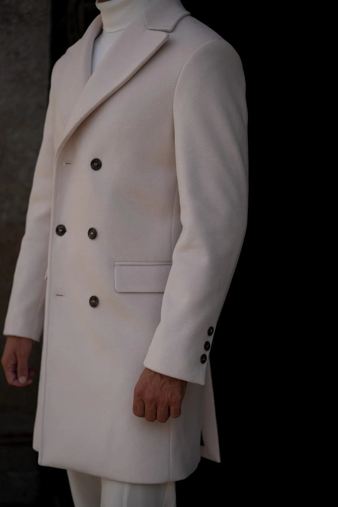 Double Breasted Overcoat Pearl