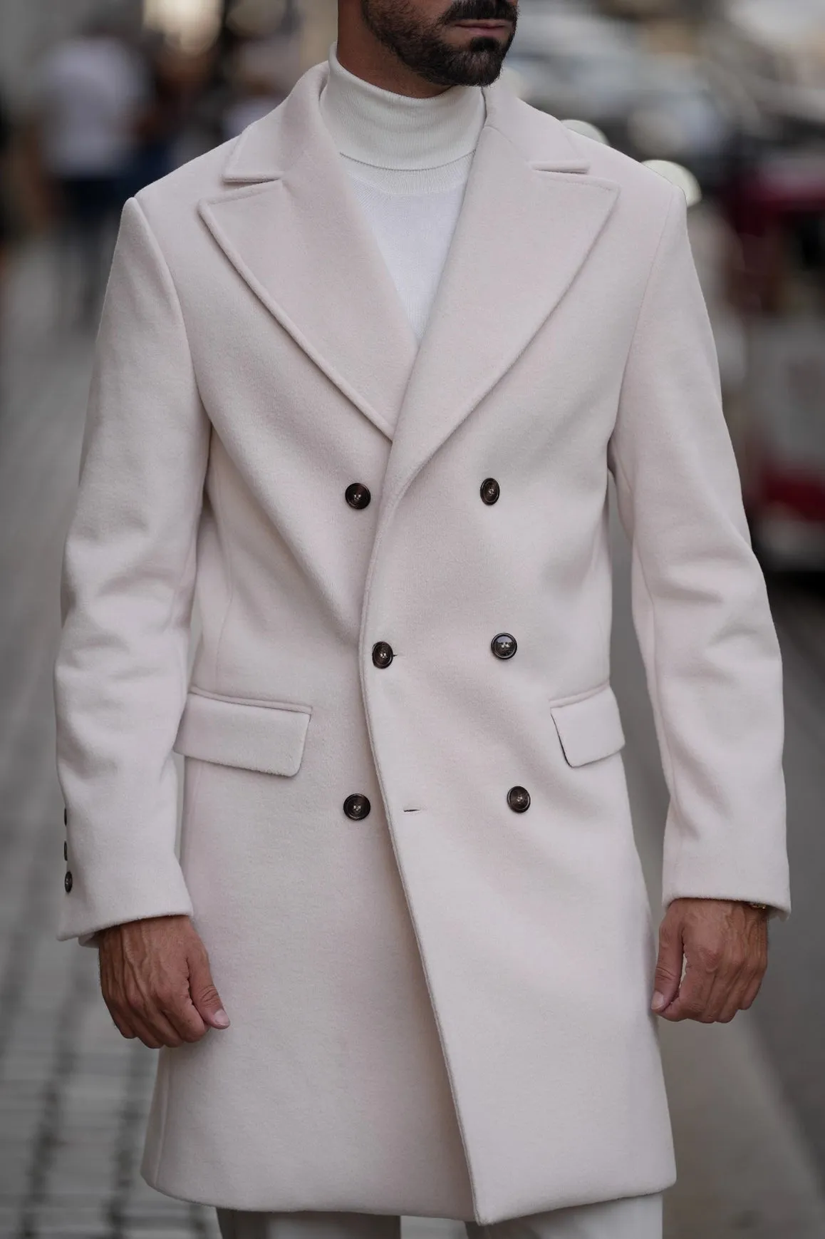 Double Breasted Overcoat Pearl