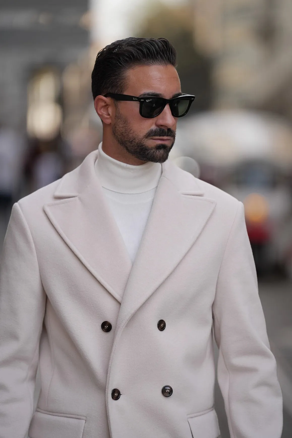 Double Breasted Overcoat Pearl