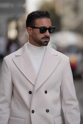 Double Breasted Overcoat Pearl