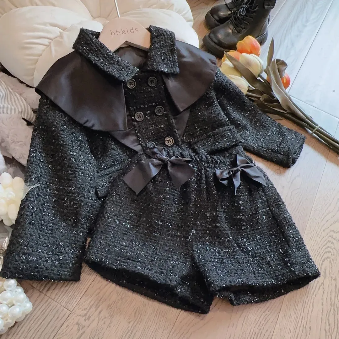 Girls' Plaid Blazer and Shorts Set