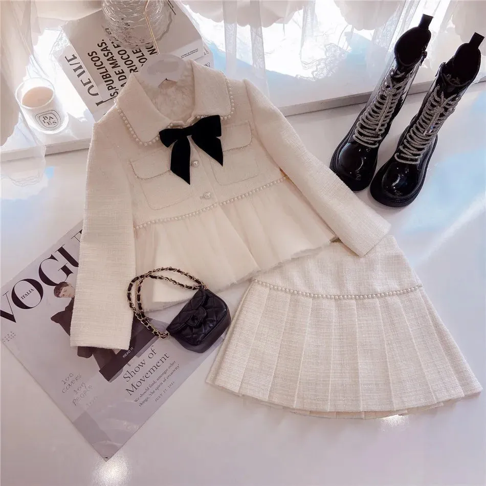 Girls' Plaid Blazer and Shorts Set