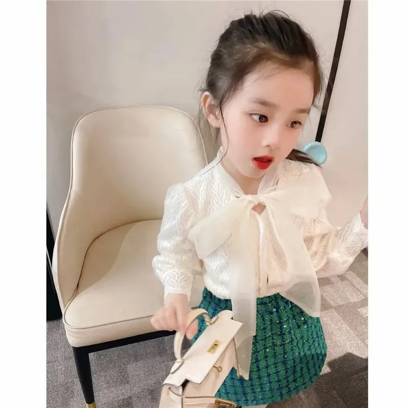 Girls' Plaid Blazer and Shorts Set