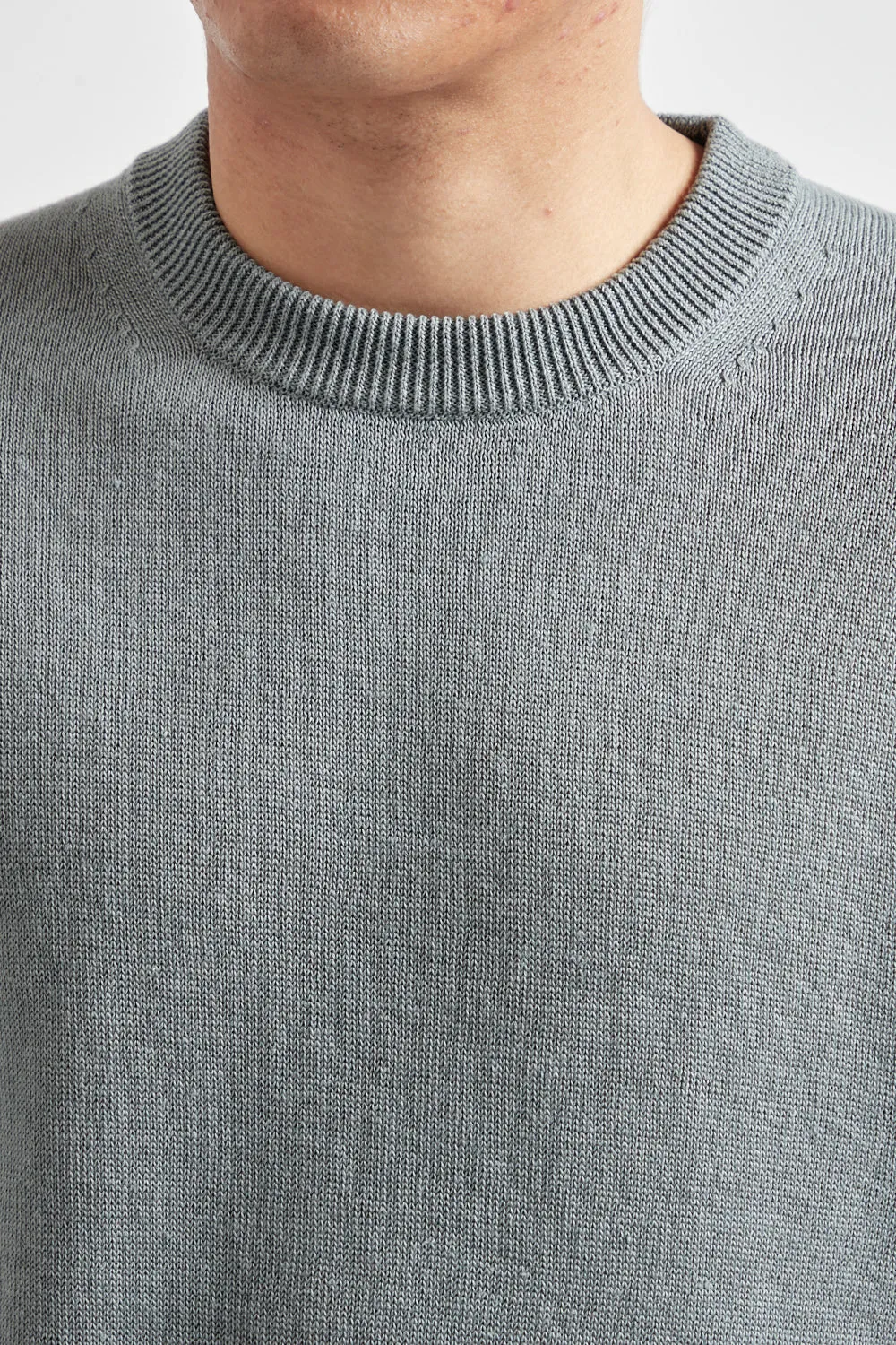 Hemp Knit Crewneck Sweater - Green