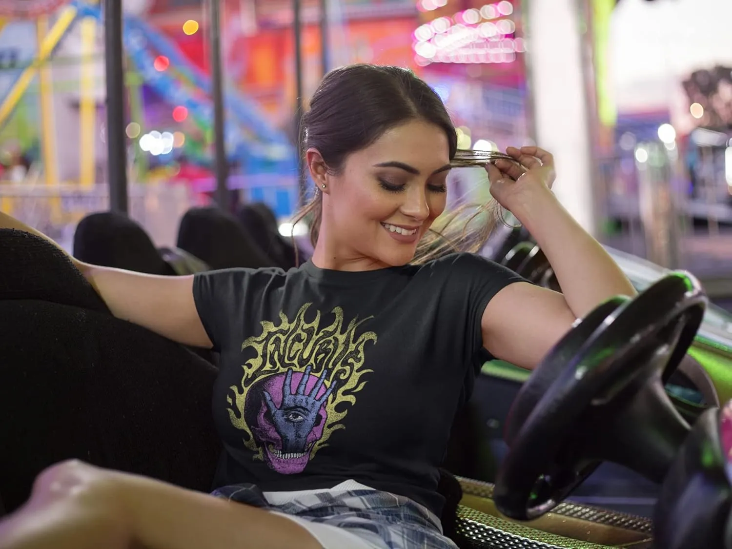 Incubus Rock Band Skull Hand Ladies Short Sleeve Festival Cali Crop T Shirts Graphic Tees