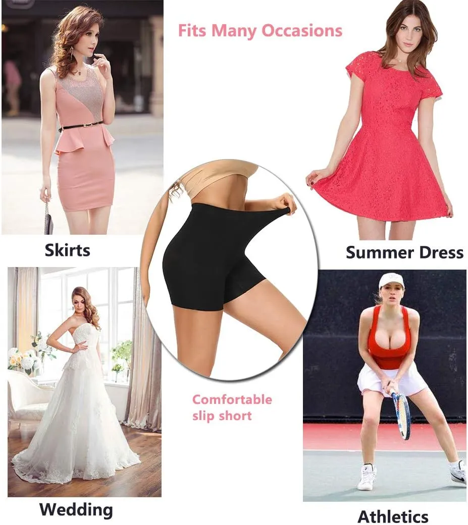 JOYSHAPER Women's Smooth Slip Shorts Under Dresses Comfortable Boyshorts Panties Nylon Spandex Underwear Stretch Shorts