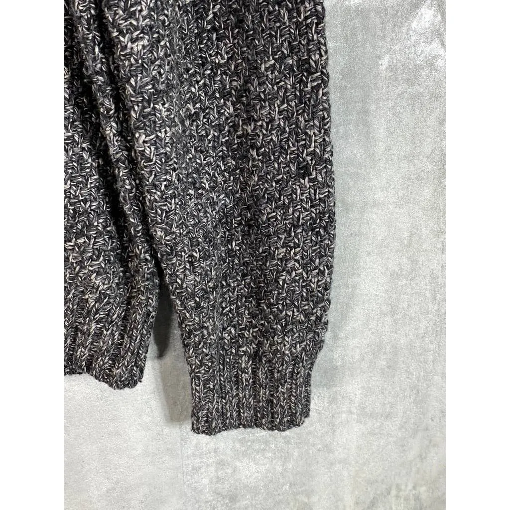 LUCKY BRAND Men's Charcoal Marled Knit Crewneck Pullover Sweater SZ L