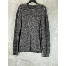 LUCKY BRAND Men's Charcoal Marled Knit Crewneck Pullover Sweater SZ L