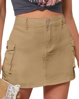 luvamia 2025 Cargo Shorts for Women Casual Summer Skorts Skirts High Waisted Mini Short Skort with Pockets Y2K