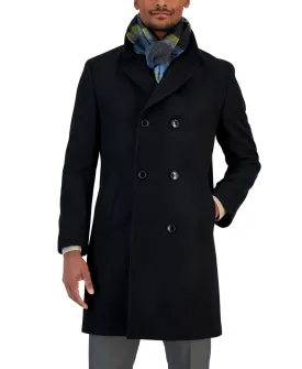 Nautica Mens Classic fit Overcoat Coat 36 S Black Solid