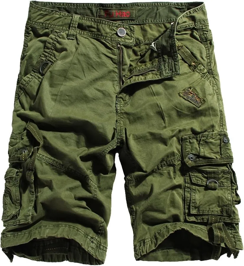 OCHENTA Men's Loose Fit Cargo Shorts with Multi Pockets