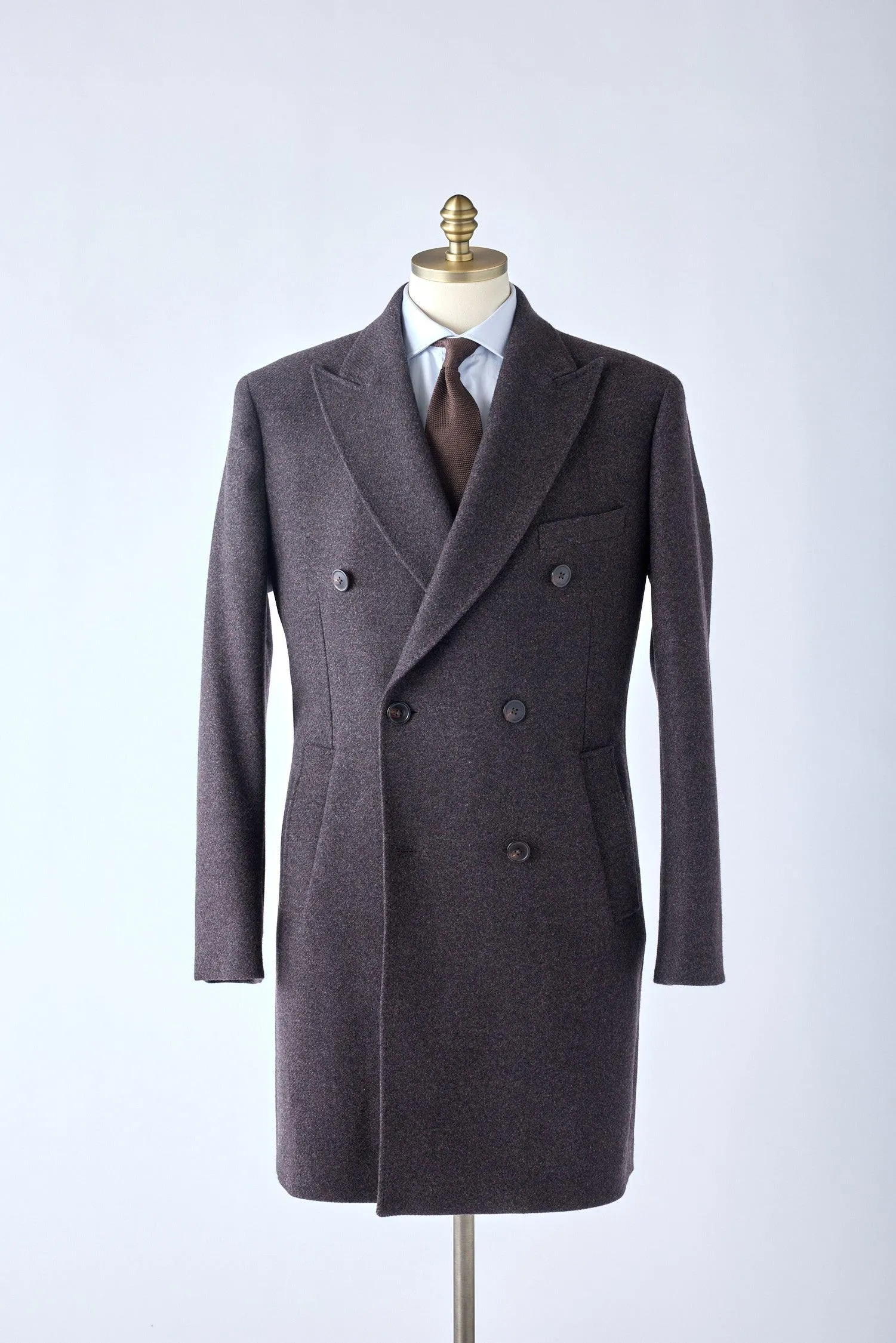 Peak Lapel Double-Breasted Overcoat