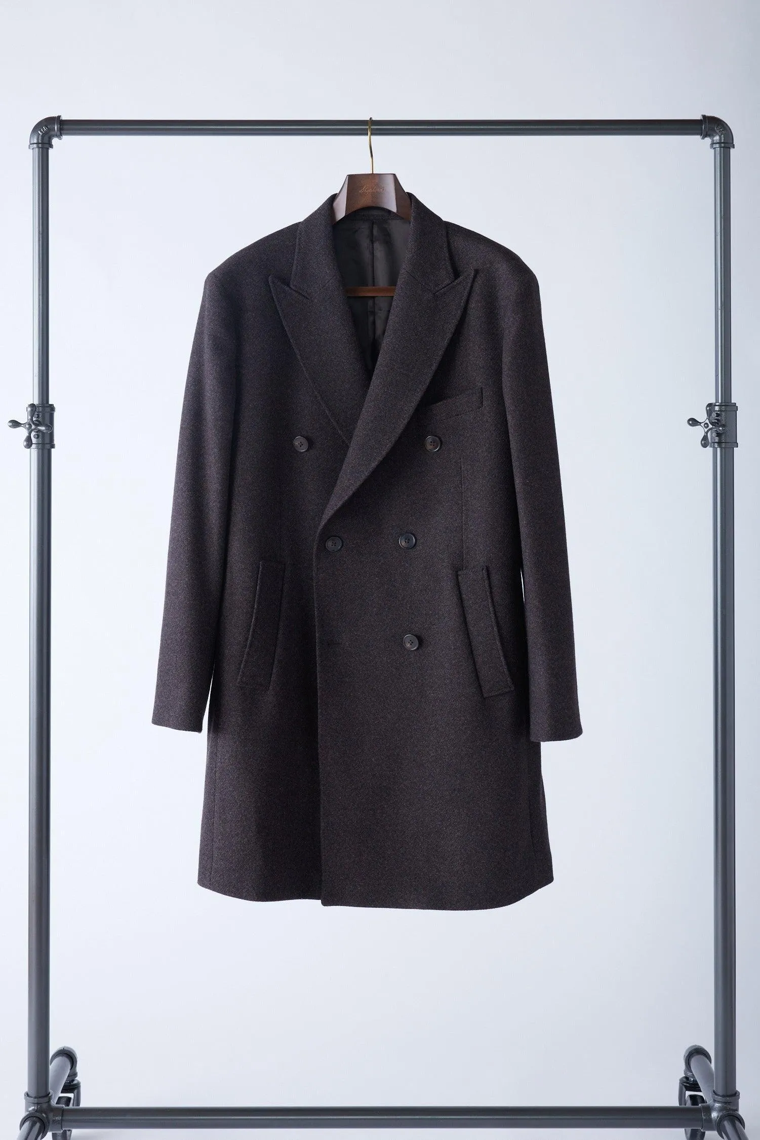Peak Lapel Double-Breasted Overcoat