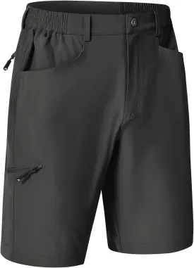 Rdruko Men's 9 Golf Shorts Stretch 4 Pockets Dress Shorts Elastic Waist Casual Flat Front Quick Dri Work Hiking Zip Cargo