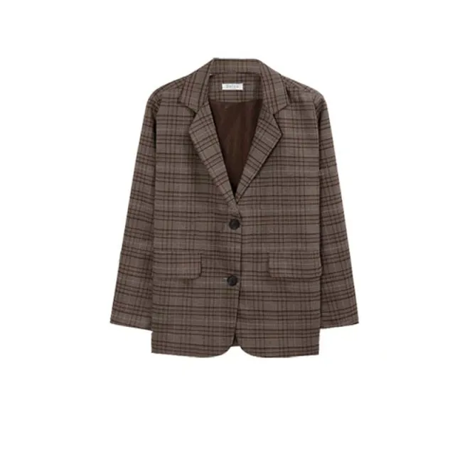 Retro plaid blazer set