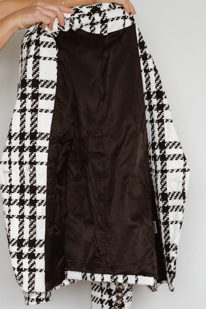 Roxanne Black and White Plaid Tweed Blazer