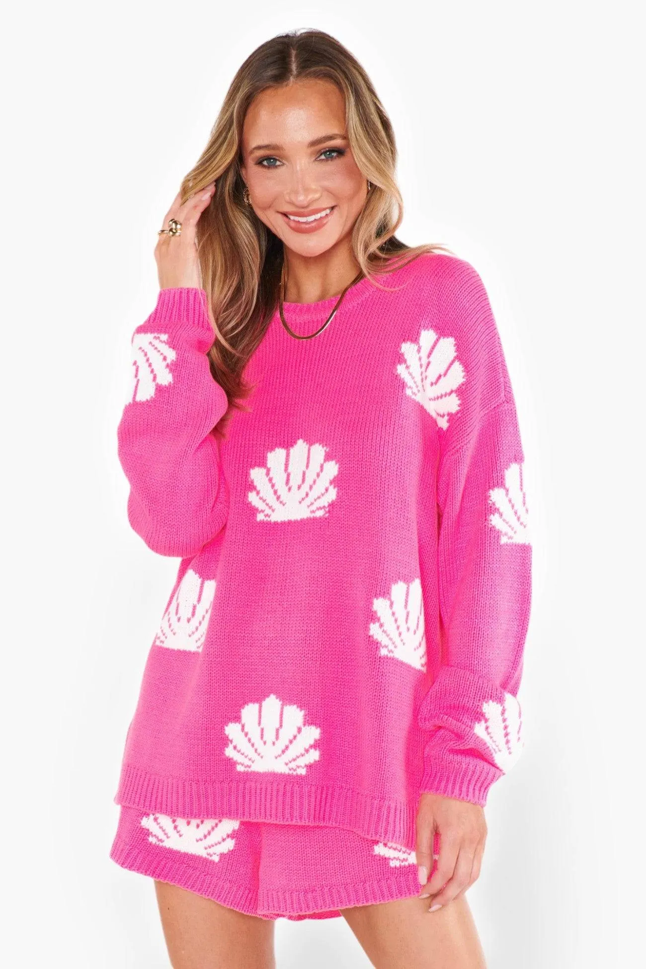 Show Me Your Mumu Hot Pink Shell Go To Sweater