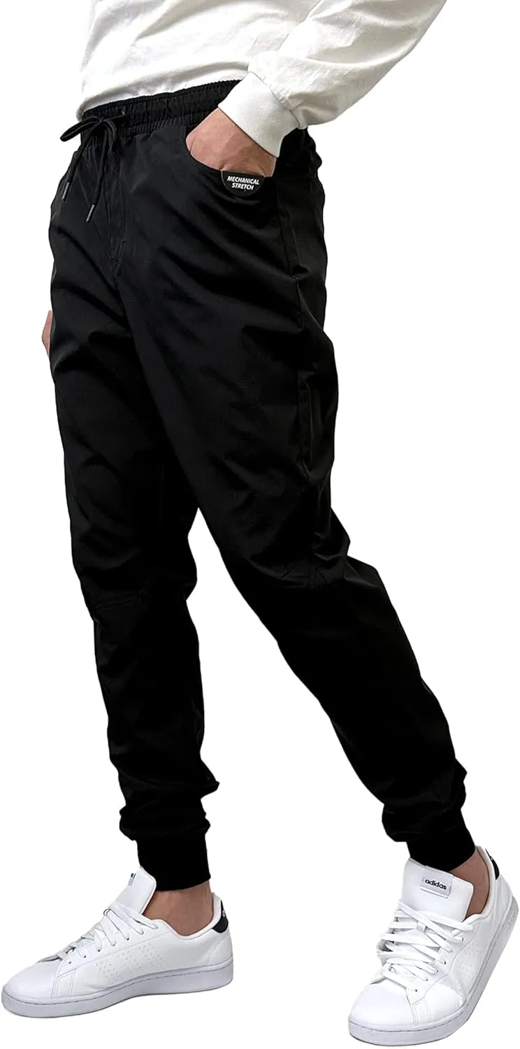 Southpole Men's Basic Tech Woven Track Jogger Pants, Quick Dry, Lightweight, Stretchable