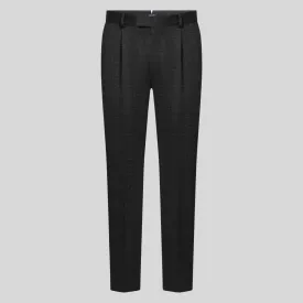 Subtle Plaid Checks Pants - Charcoal