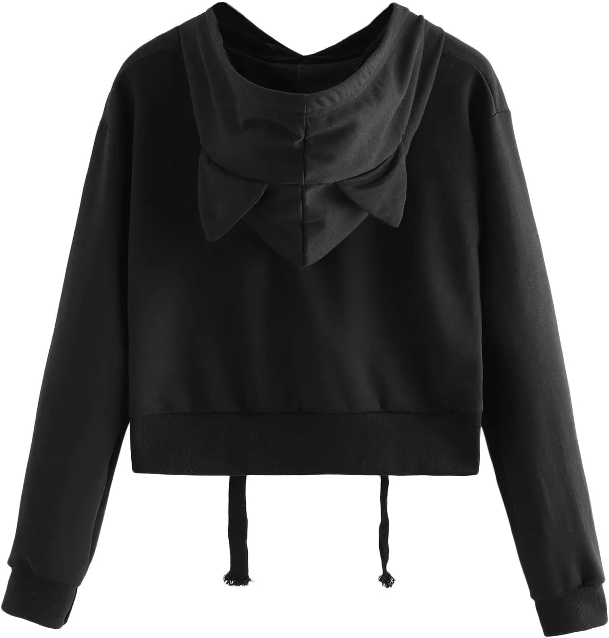 SweatyRocks Women's Long Sleeve Hoodie Crop Top Cat Print Sweatshirt