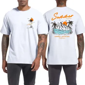 Tuislay Mens Graphic t-Shirts Casual Oversized Letter Print Beach Shirts Baggy Cotton Short Sleeve Tshirt Summer tee Top