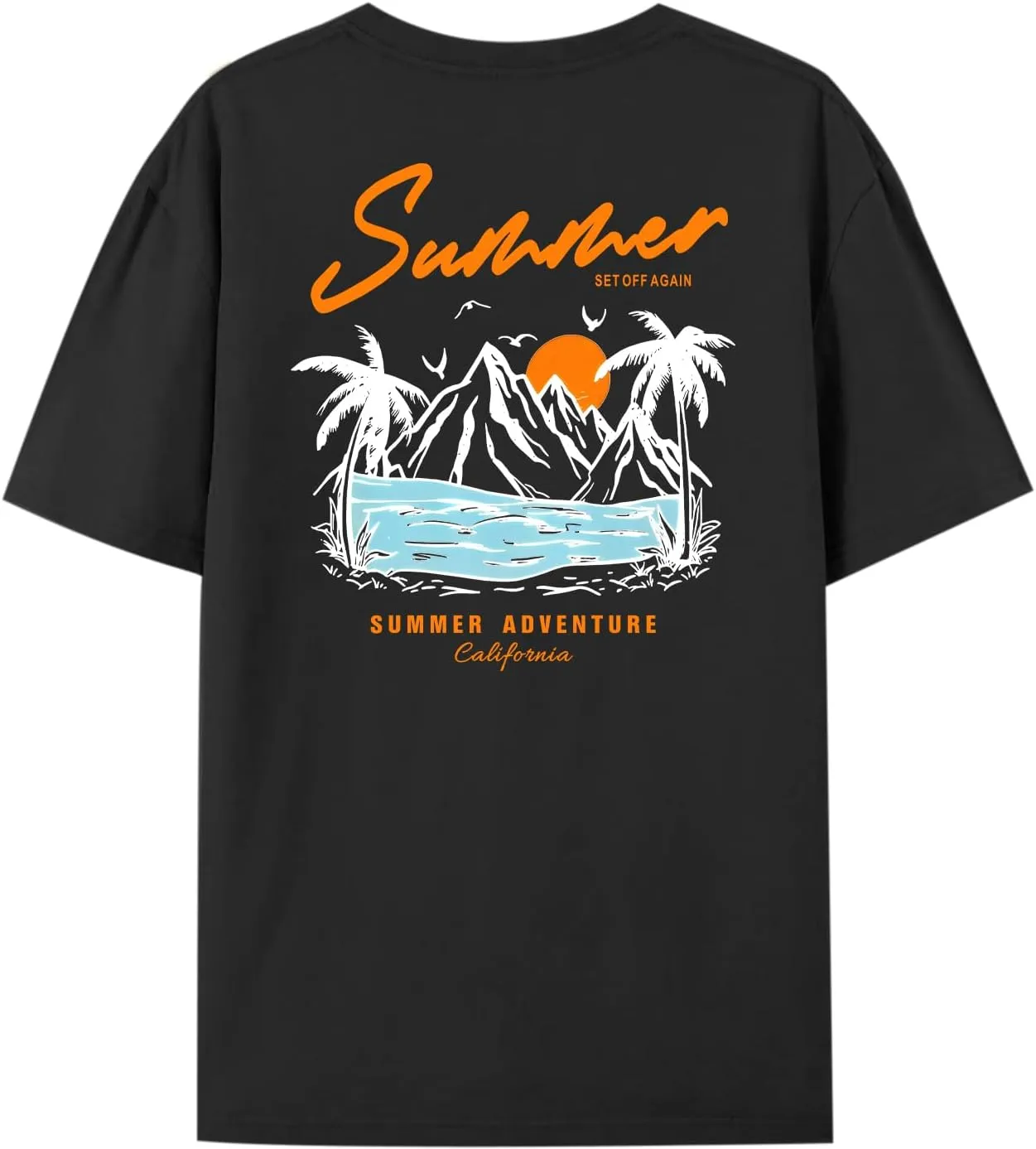 Tuislay Mens Graphic t-Shirts Casual Oversized Letter Print Beach Shirts Baggy Cotton Short Sleeve Tshirt Summer tee Top