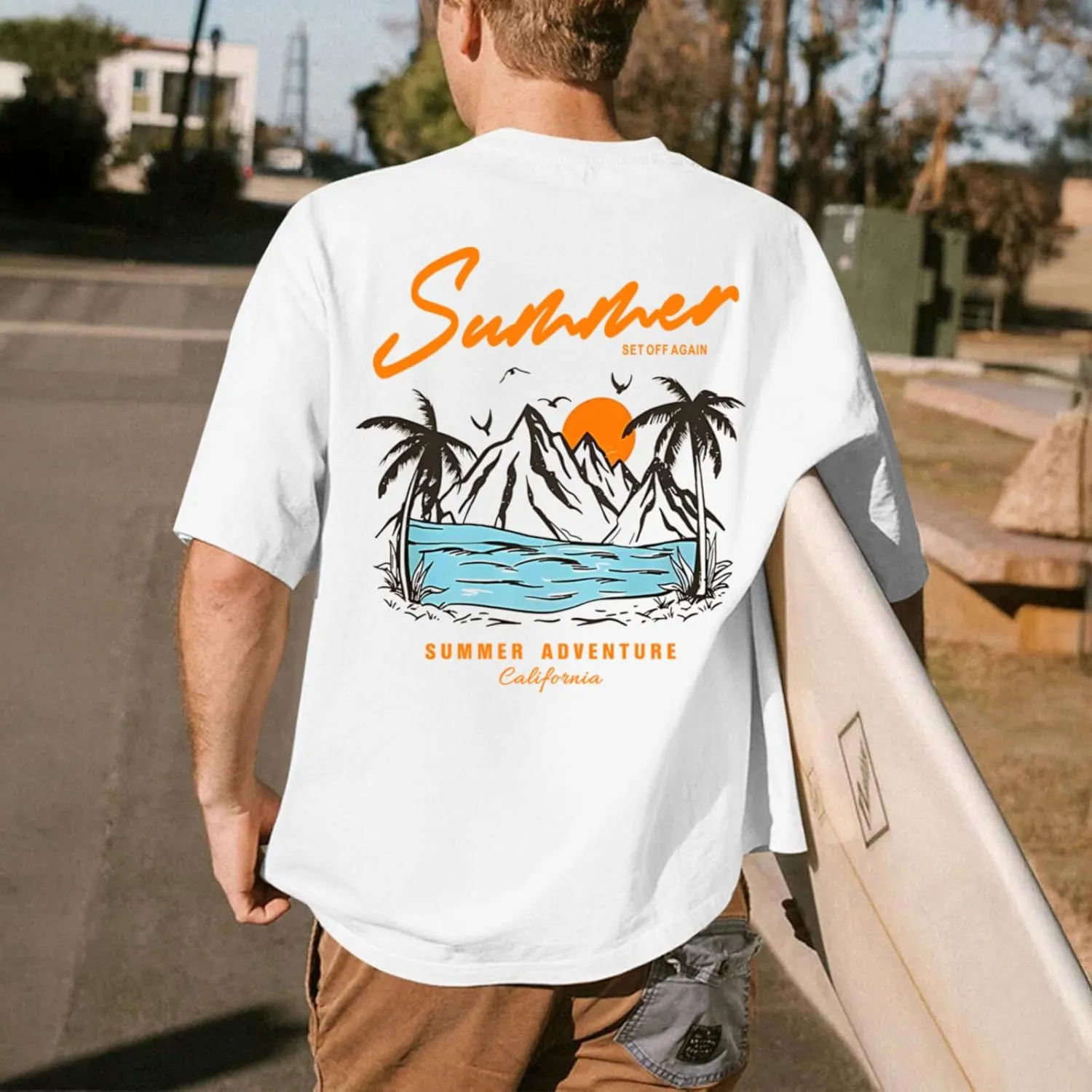 Tuislay Mens Graphic t-Shirts Casual Oversized Letter Print Beach Shirts Baggy Cotton Short Sleeve Tshirt Summer tee Top