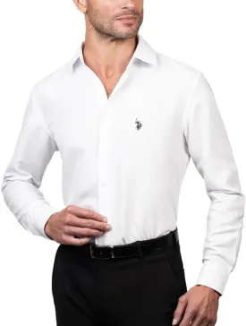 U.S. Polo Assn. Slim Fit Long Sleeve Button Down Dress Shirts for Men Wrinkle Free Long Sleeve Shirt Mens Formal Stretch