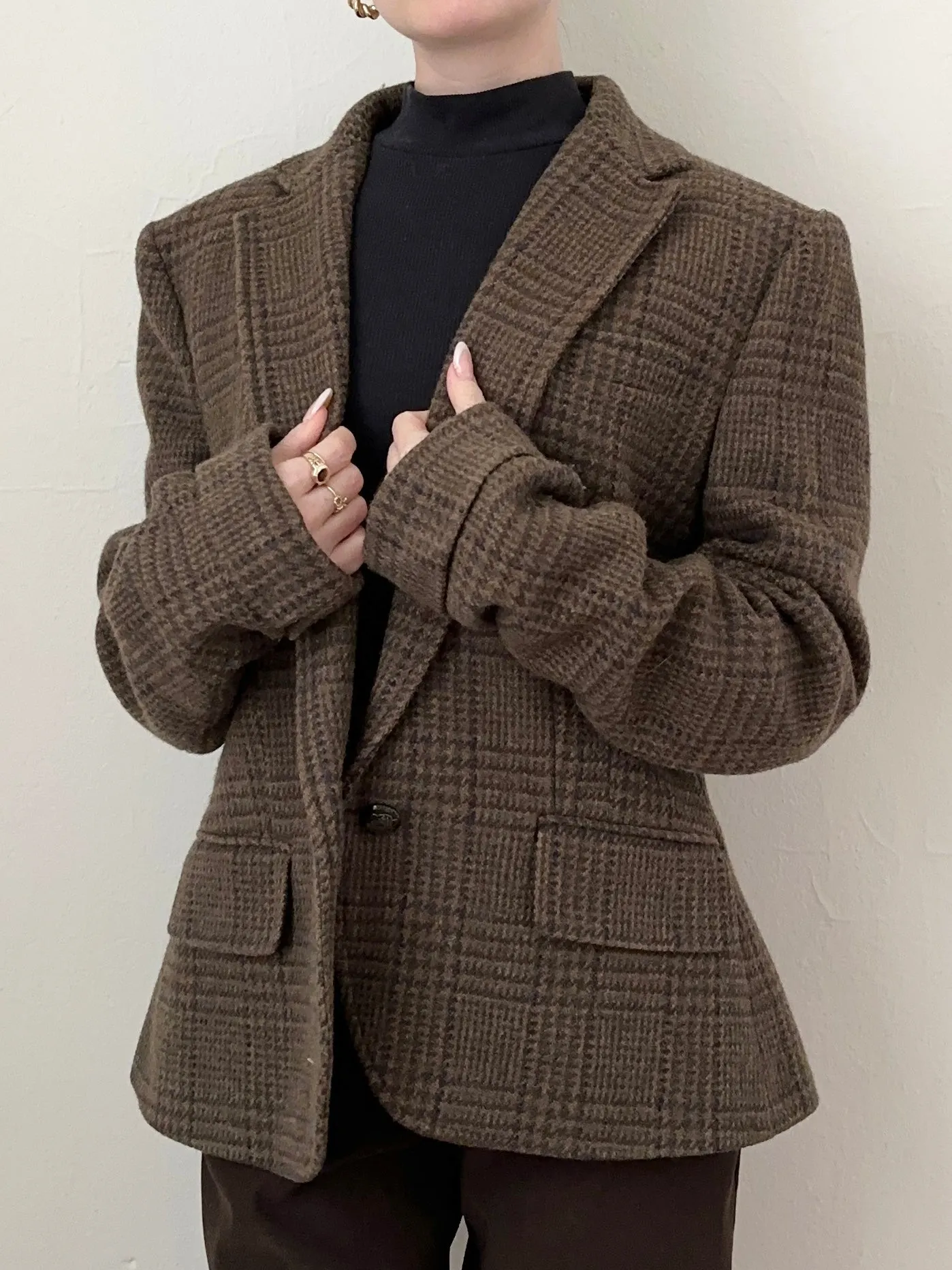 Vintage Wool Ralph Lauren Brown Plaid Blazer (8)