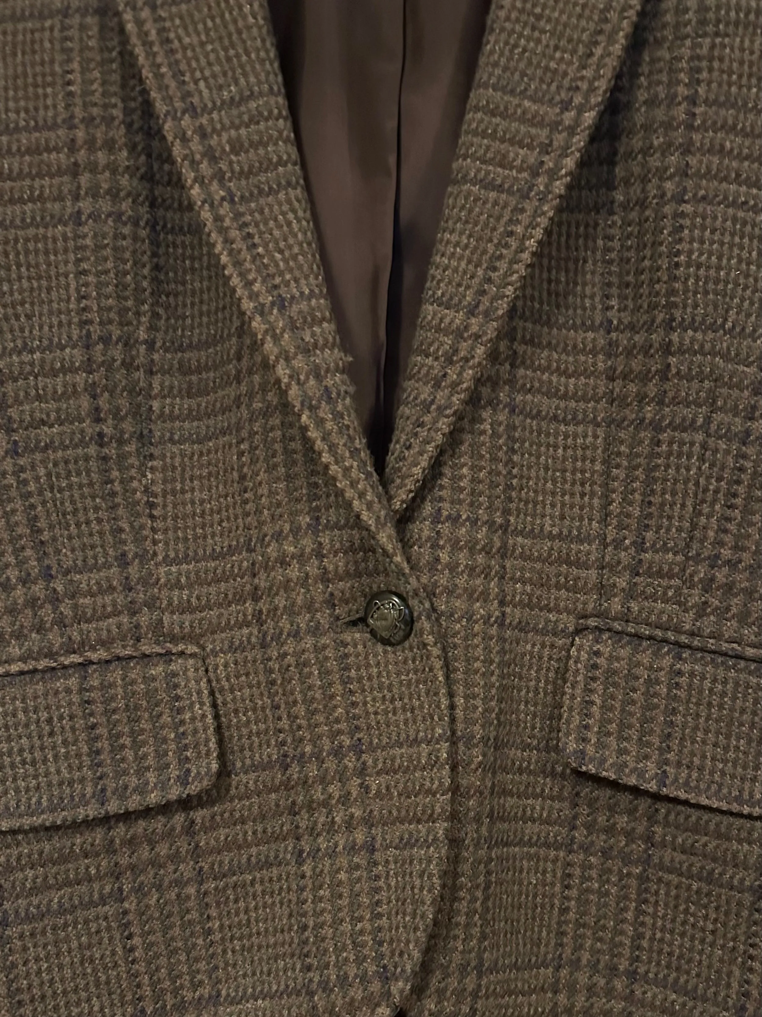 Vintage Wool Ralph Lauren Brown Plaid Blazer (8)