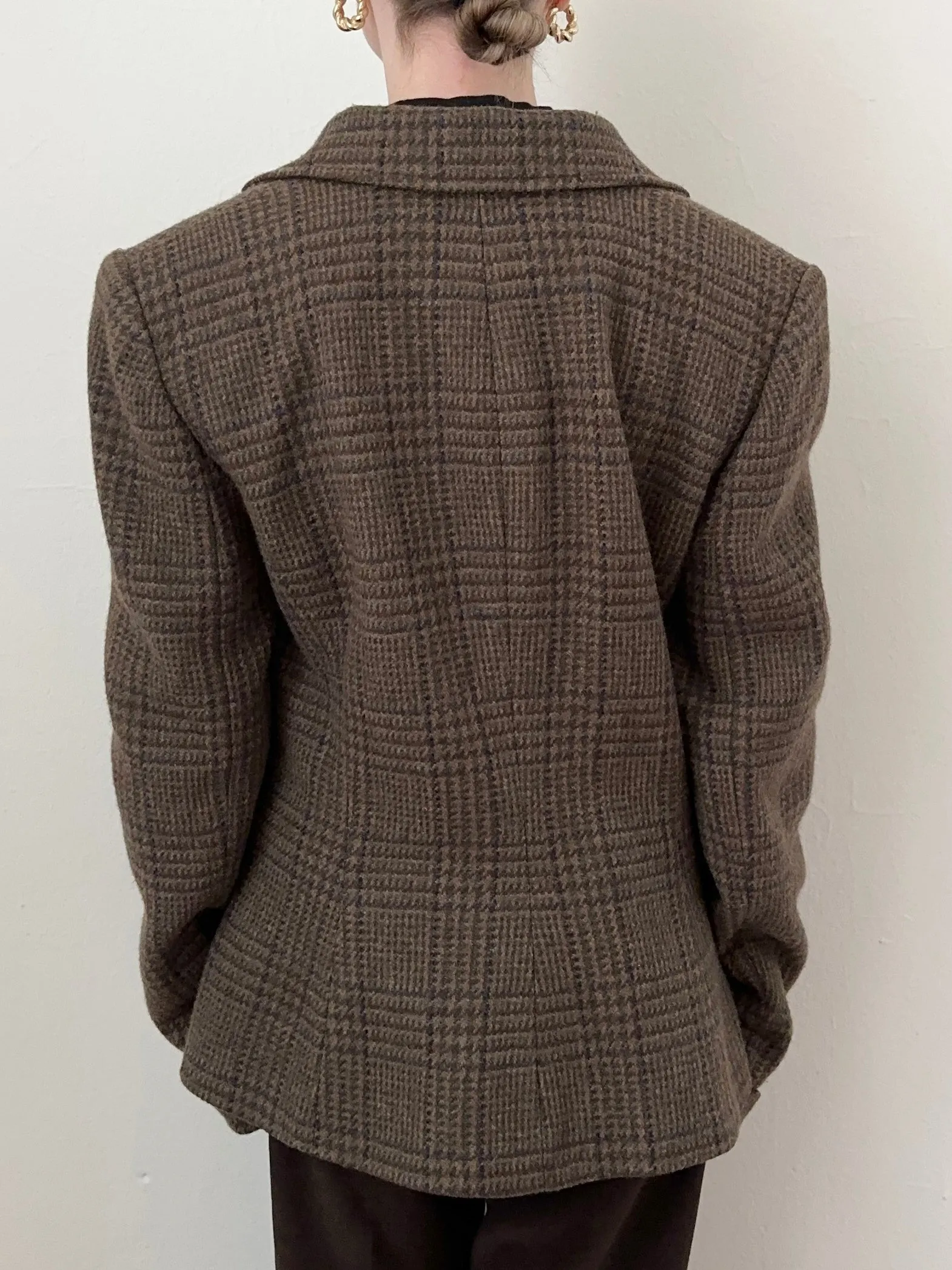 Vintage Wool Ralph Lauren Brown Plaid Blazer (8)