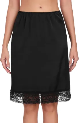 Women's Half Slip Under Skirts Slip for Dresses Lace Trim Under Dresses