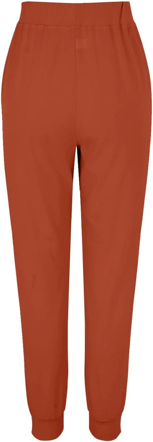 Womens Linen Jogger Pants Summer Casual Tapered Leg Pant Lightweight Elastic Waist Joggers Comfy Lounge Trousers