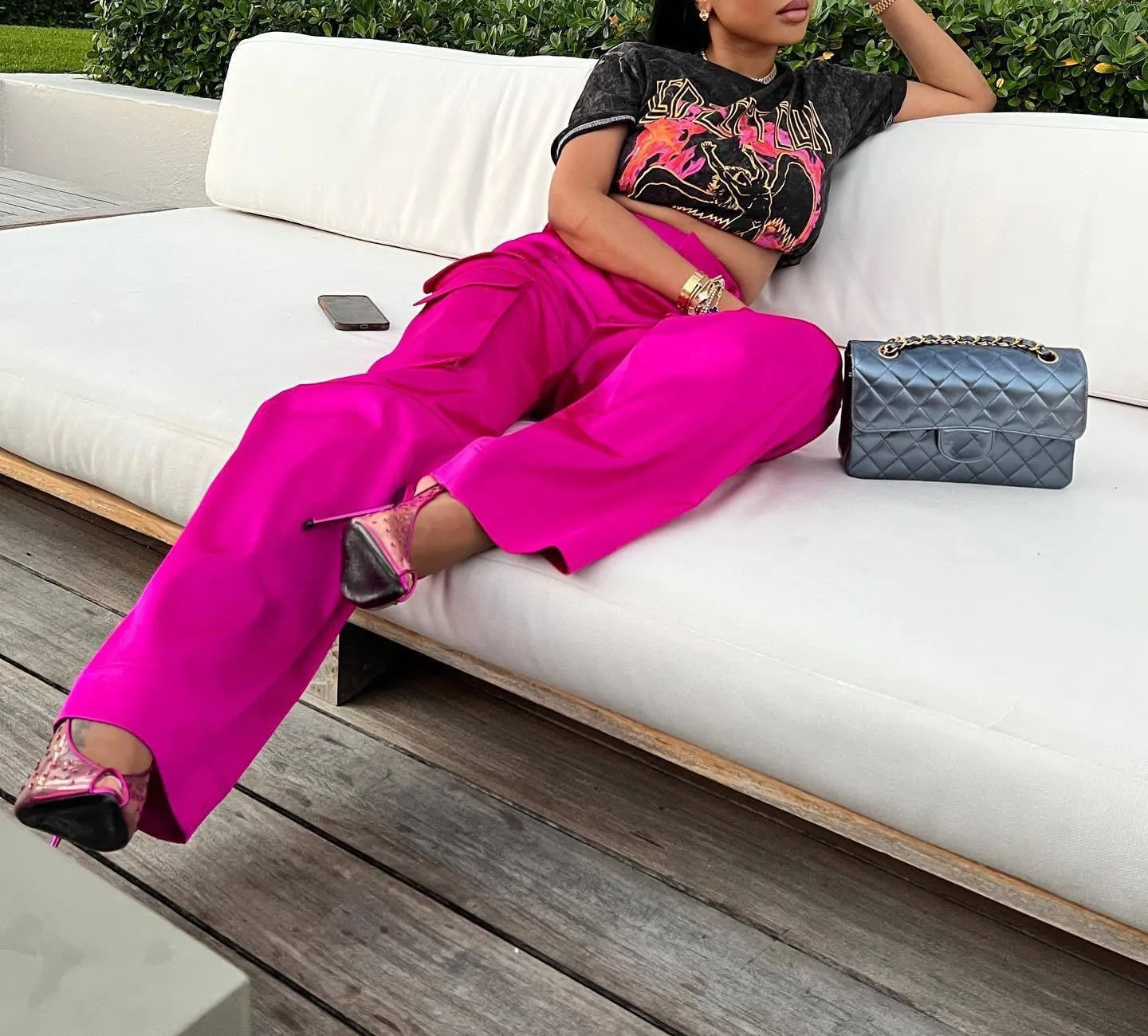 Women's Satin Cargo Wide Leg Pants Silky Dressy Relaxed Casual Pocketed Long Trouser