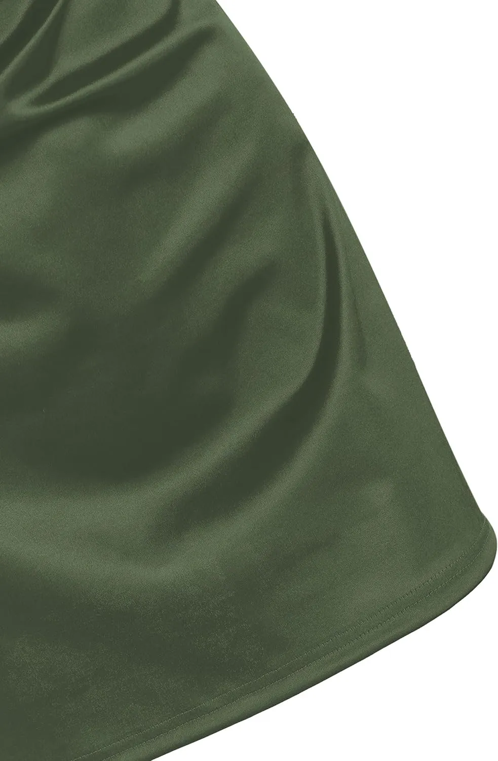 ZAFUL Women's Satin Sleeveless Spaghetti Strap Mini Dress Sexy Slip Cowl Neck Silky Cocktail Party Dresses